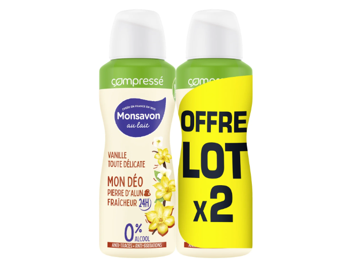 MONSAVON DEODORANT SPRAY VANILLE LOT DE 2X100ML