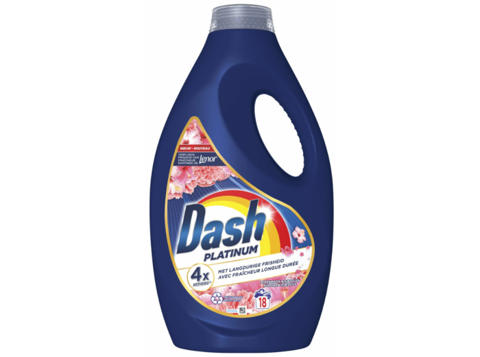 DASH PLATINUM VLOEIBAAR WASMIDDEL LENOR BLOESEM & PIOENROOS 18SC 810ML