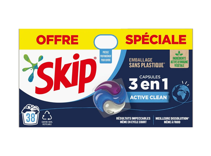 SKIP WASMIDDEL PODS OFFRE SPECIALE 38ST 3 EN 1 ACTIVE CLEAN