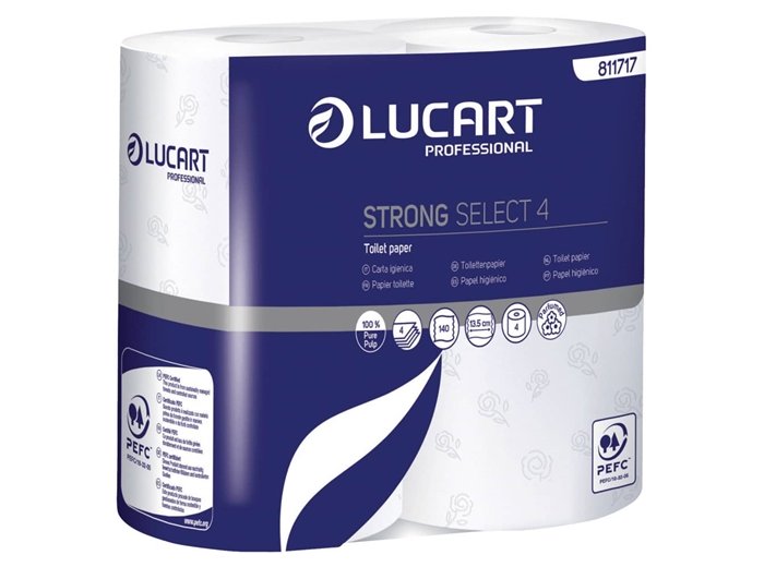 TOILETPAPIER STRONG LUCART 4-L          14 X 4 ROLLEN 140 VEL (811717)