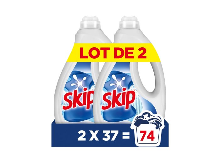 SKIP VLOEIBAAR WASMIDDEL ACTIVE CLEAN LOT DE 2 X 37SC 1,665L
