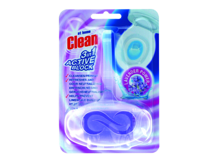 AT HOME TOILET BLOK 40G CLEAN 3 X ACTIVE LAVENDER