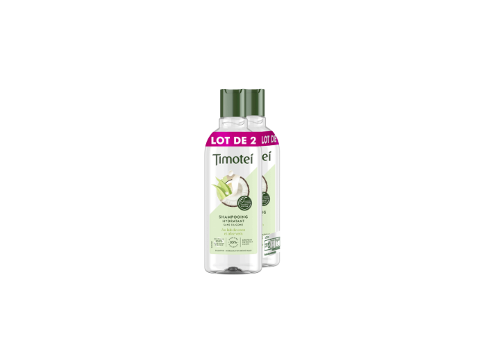 TIMOTEI SHAMPOO LAIT DE COCO & ALOE VERA LOT DE 2X300ML