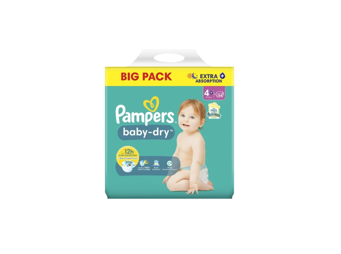 PAMPERS BABY DRY MAXI PLUS MAAT 4+ (10-15KG) BIG PACK 54PCS