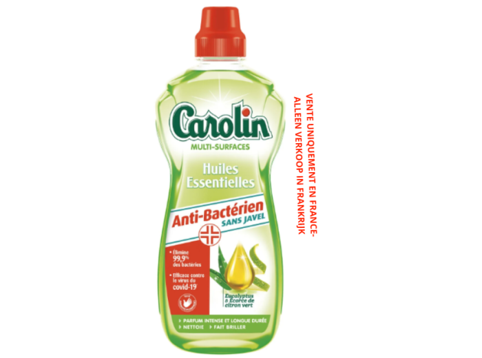 CAROLIN ALLESREINIGER ANTI BACTERIEN SANS JAVEL EUCALYPTUS ET CITRON VERT 1L