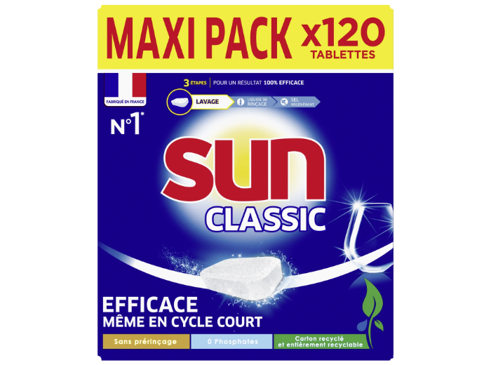 SUN VAATWASTABLETTEN CLASSIC CITRON MAXI PACK 120 TABS