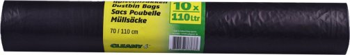 VUILNISZAK ZWART 70X110 CM 10 STUK      32 MICRON