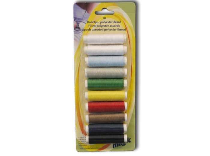 MAGIC 10 ROLLETJES POLYESTER DRAAD 4,5 M