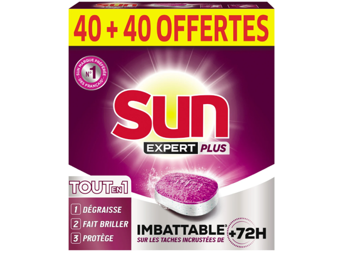 SUN TABS VAISSELLE EXPERT PLUS 40 +40 OFFERTES