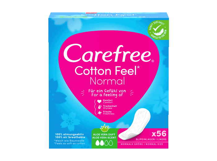 CAREFREE  INLEGKRUISJES NORMAAL 56 STUKS ALOE VERA