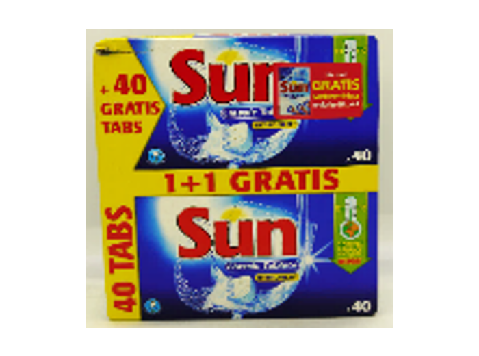 SUN VAATWASTABLETTEN CLASSIC 40 + 40 GRATIS