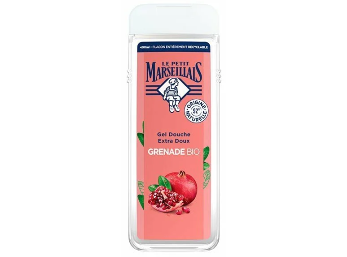 LE PETIT MARSEILLAIS DOUCHE 400ML GRANAATAPPEL TRANSPARANT  