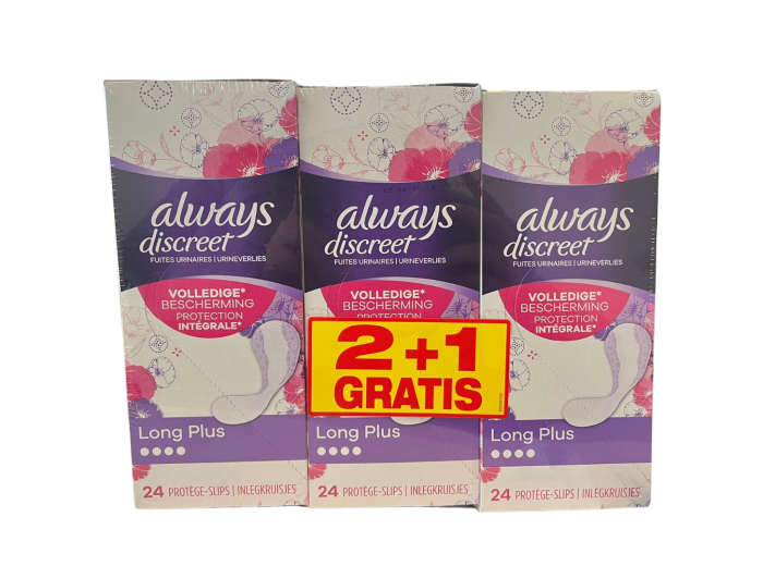ALWAYS DISCREET LONG PLUS 24 STUKS X 3  (2+1 GRATIS)