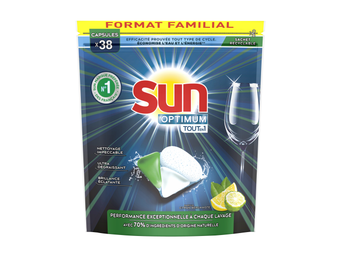 SUN OPTIMUM VAATWASTABLETTEN 38 STUKS CITRON BERGAMOTE