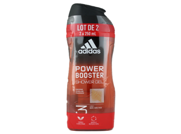ADIDAS DOUCHEGEL LOT DE 2X250ML POWER BOOSTER
