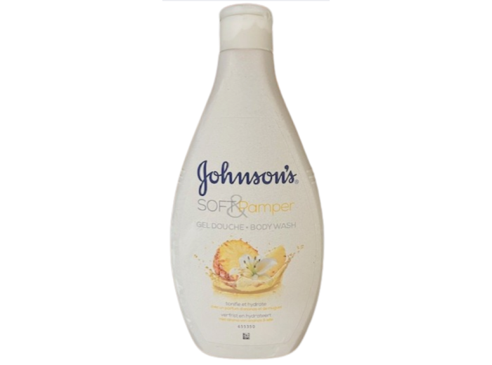 JOHNSON'S DOUCHE 400ML SOFT & PAMPER    MET AROMA VAN ANANAS & LELIE