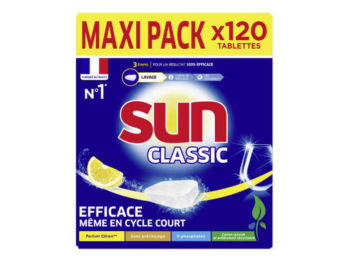 SUN VAATWASTABLETTEN CLASSIC CITRON MAXI PACK 120 TABS