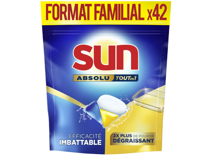 SUN VAATWASTABLETTEN 42 TABS ABSOLU DEGRAISSANT FORMAT FAMILIAL