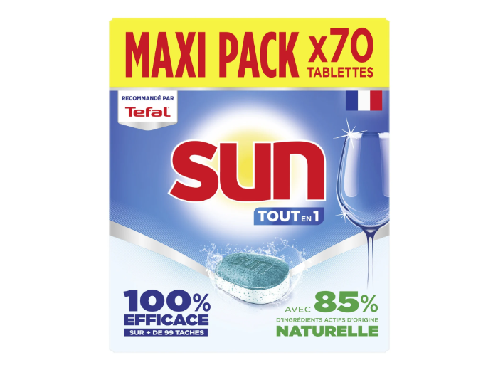 SUN VAATWASTABLETTEN TOUT EN 1 REGULAR MAXI PACK 70 TABS