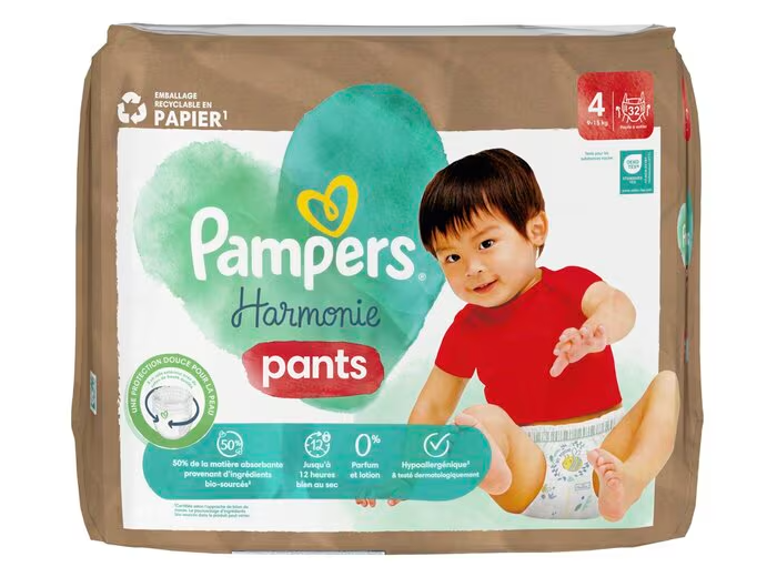PAMPERS HARMONIE LUIERBROEKJES MAAT 4 (9-15KG)  32ST 
