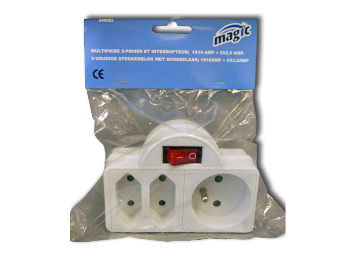 MAGIC 3-VOUDIGE STEKKERBLOK 3X16 AMP