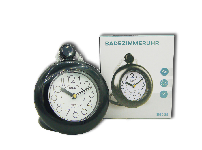 KLOK BADKAMER ZWART
