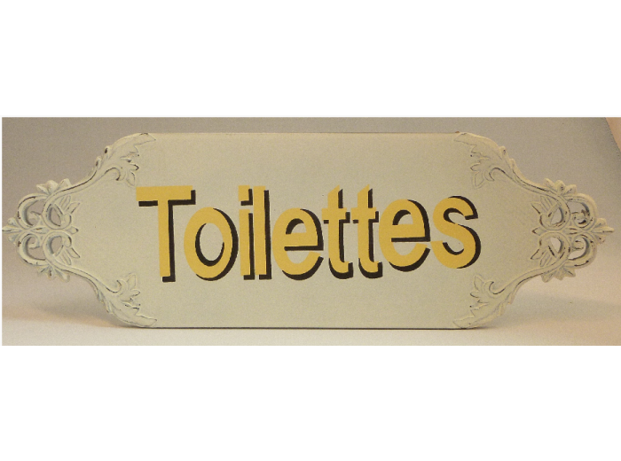 BORD 'TOILETTES' PURE WIT HOUT