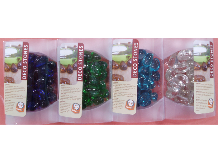 BASIC X DECORATIE GLASBLOKJES 200G      KLEUREN V/D WINTER