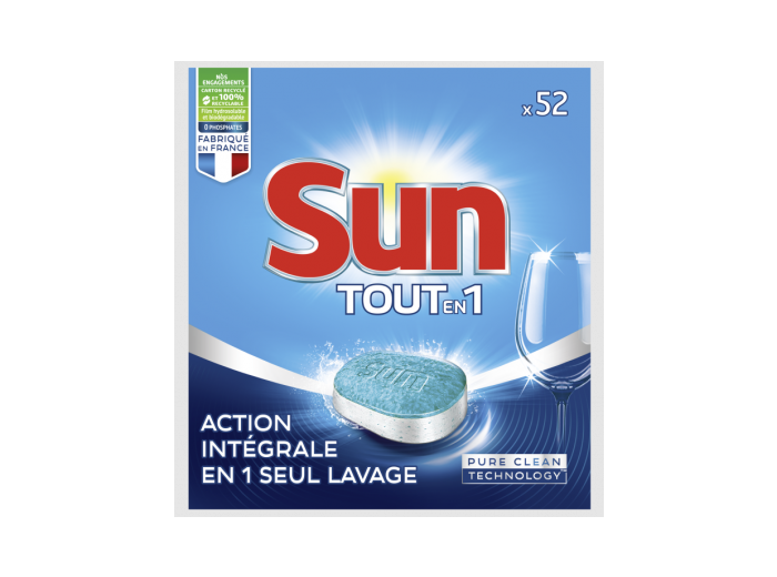 SUN VAATWASTABLETTEN TOUT EN 1 ACTION   INTEGRALE 52 TABS