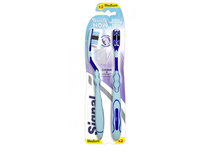 SIGNAL TANDENBORSTEL MEDIUM 2ST WHITE   NOW  CARBON + CORRECT