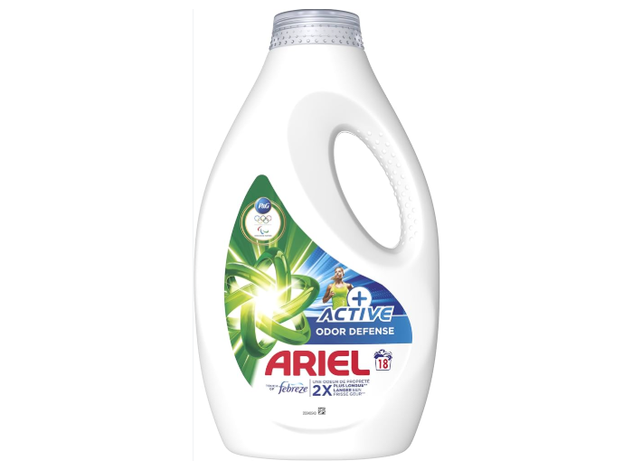 ARIEL LESSIVE LIQUIDE 810ML 18SC ACTIVE ODOR DEFENSE FEBREZE