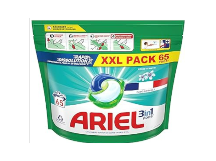 ARIEL 3IN1 PODS ROSEE DU MATIN 65 PCS XXL PACK