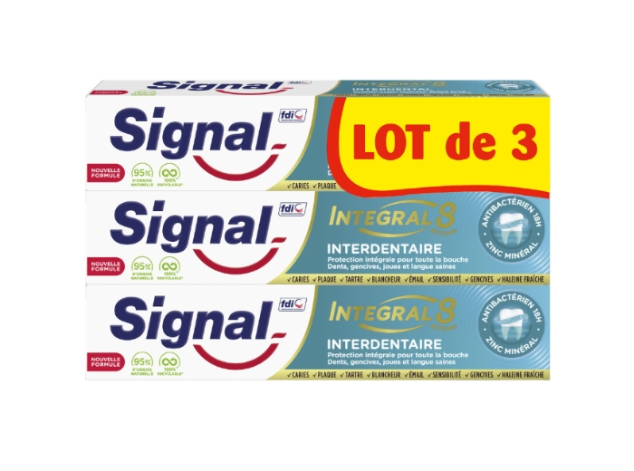 SIGNAL TANDPASTA LOT DE 3 X 75ML INTEGRAL 8 INTERDENTAIRE