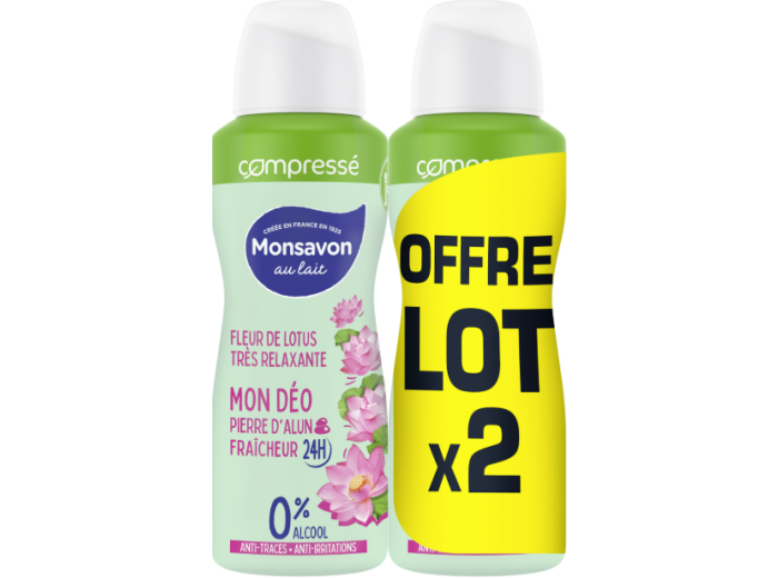MONSAVON DEODORANT SPRAY FLEUR DE LOTUS LOT DE 2X100ML