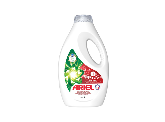 ARIEL VLOEIBAAR WASMIDDEL 810ML 18SC ULTRA+ VLEKVERWIJDERAAR