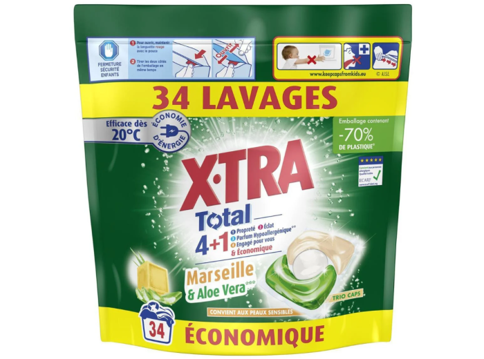 X-TRA PODS 34 PCS TOTAL 4+1 MARSEILLE & ALOE VERA
