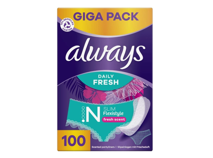 ALWAYS INLEGKRUISJES DAILY FRESH SLIM FLEXISTYLE FRESH SCENT 100PCS