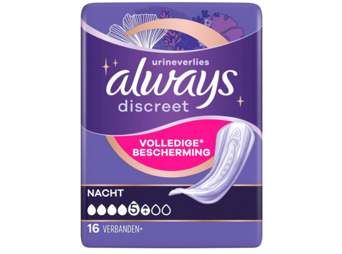 ALWAYS DISCREET 16 VERBANDEN URINEVERLIES 5+