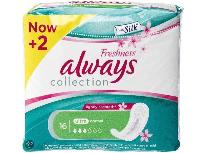 ALWAYS MAANDVERBAND 16 ST + 2 ST SILK FRESHNESS ULTRA NORMAL