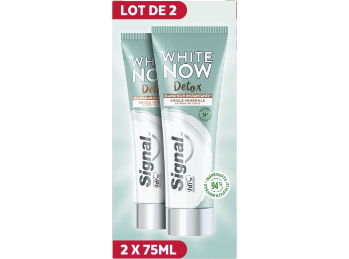SIGNAL TANDPASTA WHITE NOW DETOX LOT DE 2 EXTRAIT DE COCO