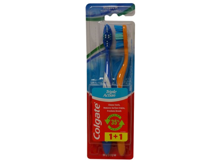 COLGATE BROSSE A DENTS TRIPLE ACTION MEDIUM 2 PCS