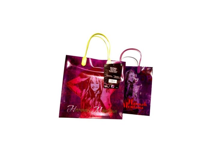 HANNAH MONTANA PLASTIEK DRAAGTASJE      23CM X 23CM X 10 CM