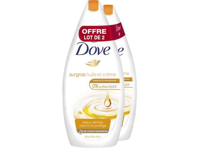 DOVE DOUCHE LOT DE 2 SURGRAS NOURRISANT OLIE & CREME 750ML   
