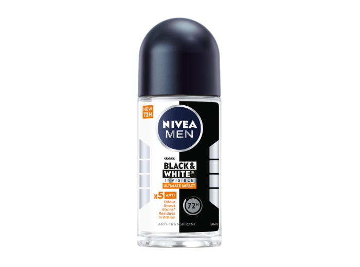 NIVEA MEN DEO ROLLER BLACK & WHITE INVISIBLE 50ML
