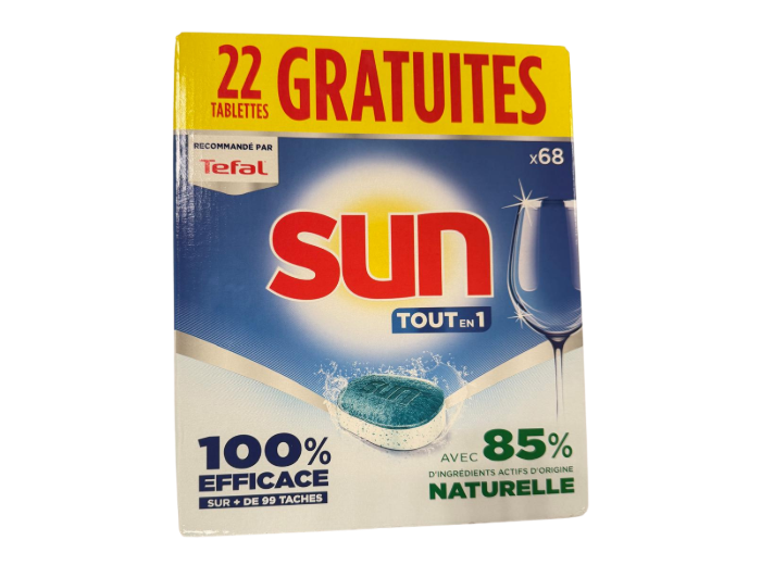 SUN VAATWASTABLETTEN TOUT EN 1 REGULAR 68 TABS