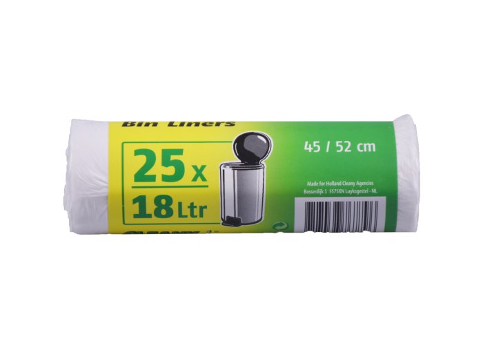 PEDAALEMMERZAKJES WIT 45 X 52 CM 18 L 25 ST