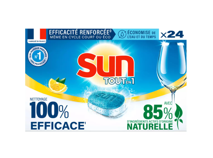 SUN VAATWASTABLETTEN TOUT EN 1 24ST CITRON
