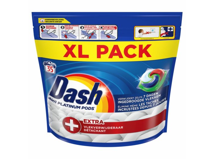 DASH 4IN1 PLATINUM PODS 35 X 23,3G EXTRA VLEKVERWIJDERAAR       