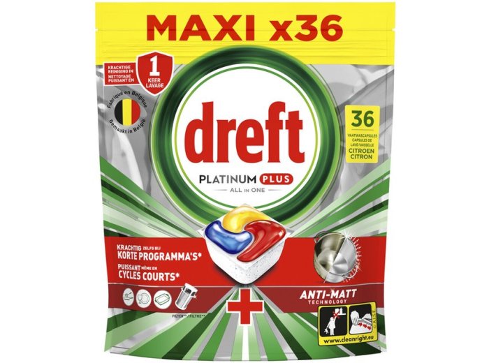 DREFT VAATWASTABS PLATINUM PLUS ALL IN ONE 36 STUKS CITROEN