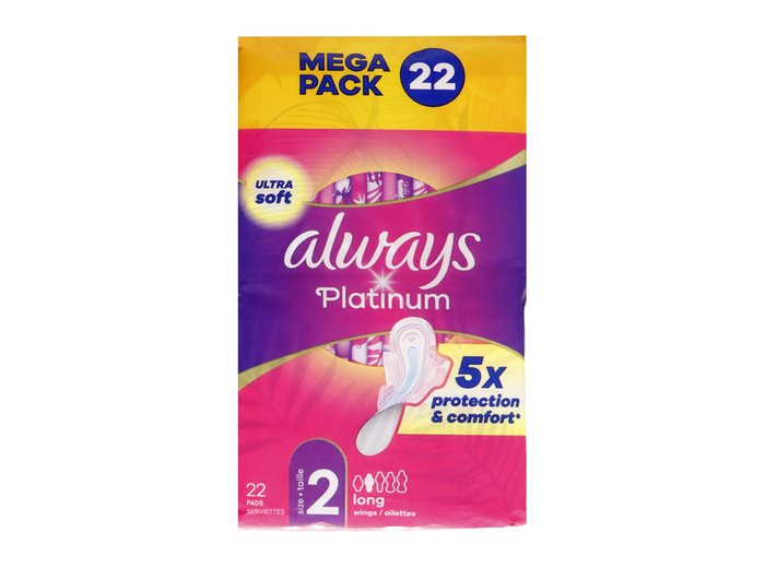 ALWAYS PLATINUM MAANDVERBANDEN 22PCS MAAT 2 LONG PLUS MEGA PACK